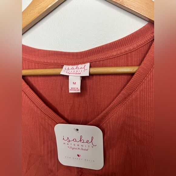 2Pk Ingrid & Isabel Maternity T-Shirt Size Medium Ribbed V-Neck Short Sleeve - Picture 7 of 7